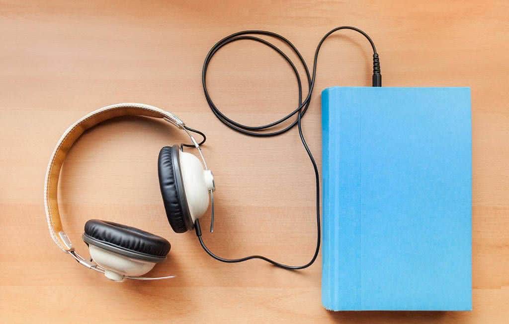 headphones and a book
