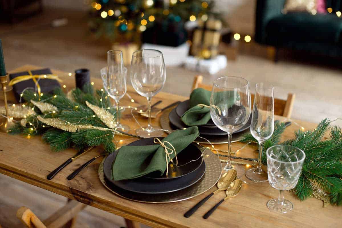 decoração mesa de natal