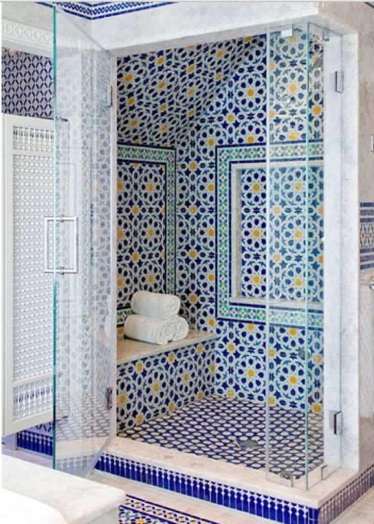 20220228 Blue Moroccan Mosaic Tile Bathroom In Cape Cod 1 